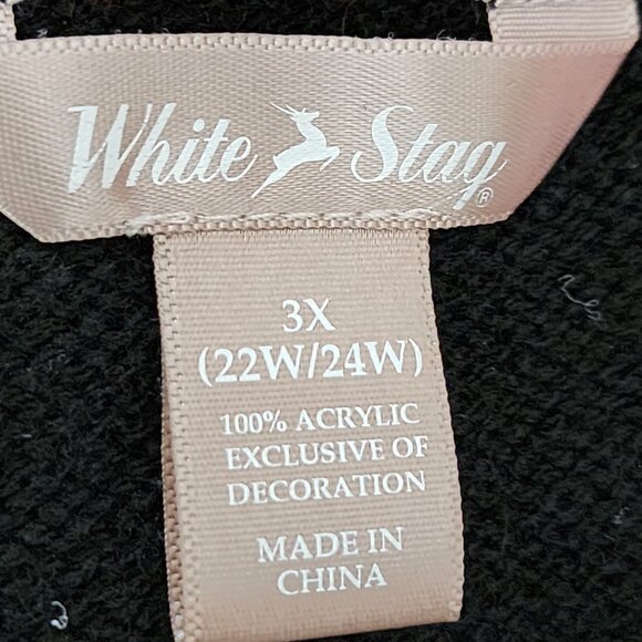 White Stag Cardigan Birds Embroidered Holidays Sweater Vest - Picture 5 of 5